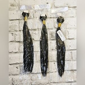 Naked Synthetic Hair Weave Silk Bone Straight 3X Color 2